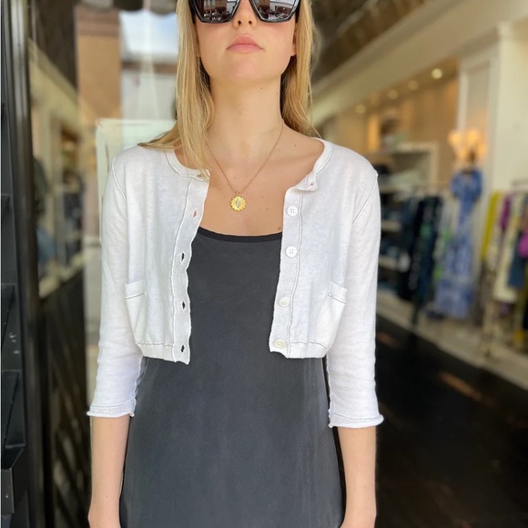 Brazeau tricot link cropped cardi cashmere/cotton blend small - Picture 1 of 4